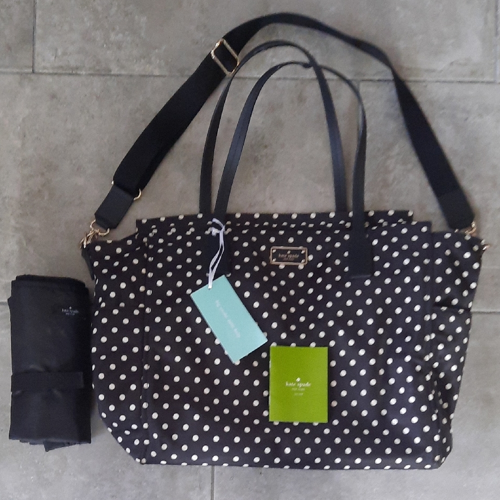 Kate Spade Black Tote with White Dots